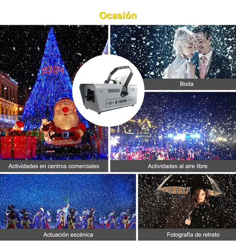 Maquina De Nieve Artificial 1500w Cntrl Inalámbrico Nieve Con Mando A Distancia Para Navidad Boda, Niños, Fiesta, Efecto Escénico