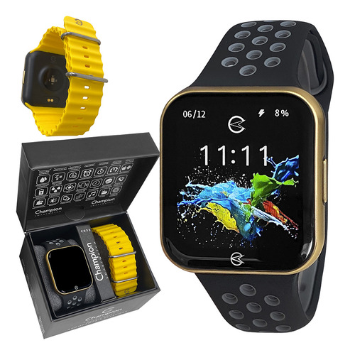 Relógio Smartwatch Champion Digital Preto 1 Ano Garantia