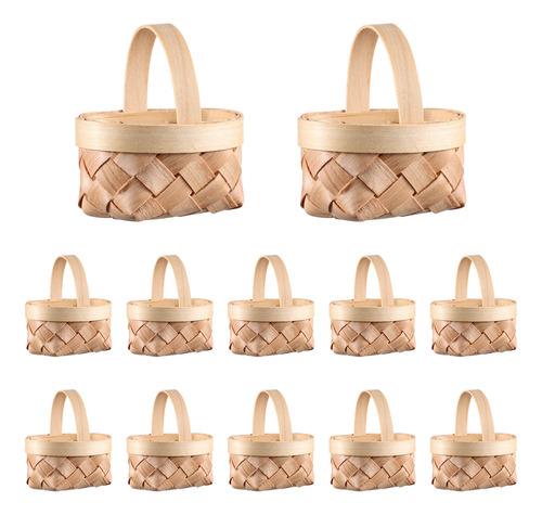 Cesta Portátil Cabilock, 12 Cestas Tejidas De Madera, En Min