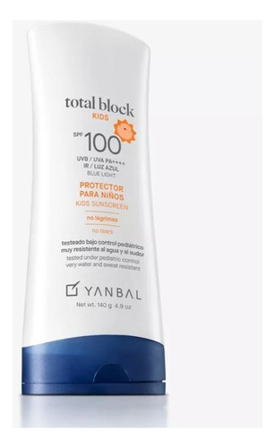 Protector Solar Yanbal Total Block Kids Spf 100 140 Gr