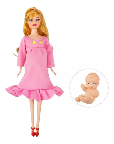 Boneca Barbie grávida boneca feliz familia médico Angola