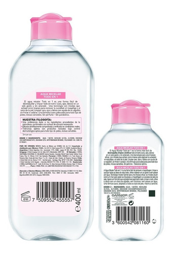 Imagen 2 de 6 de Garnier Skin Active Kit Micelar Todo En 1 400ml Y 100ml