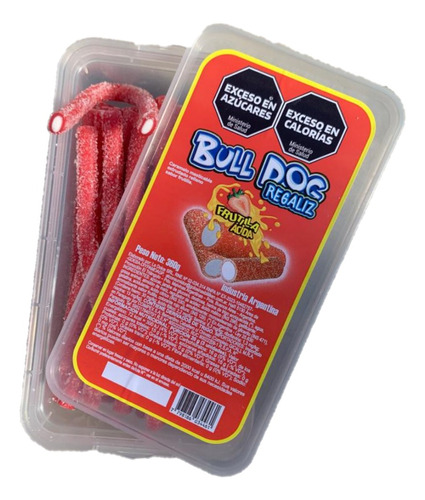 Regaliz Bull Dog Frutilla Acida 360 Grs