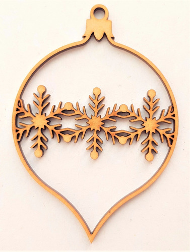 7 Esferas Copos 20cm Adorno Navidad, Mdf, Corte Laser Ese00