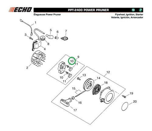 Resorte Trinquete Arranque Podadora A Echo Ppt-2400 Original