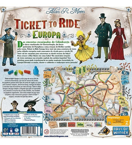 Imagem 2 de 4 de Ticket To Ride Europa Board Game Jogo De Tabuleiro Galápagos