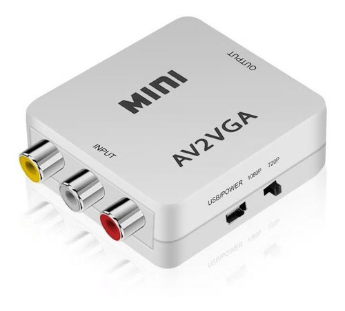 Hd Rca Av A Vga Convertidor De Vídeo Con Audio De 3,5mm