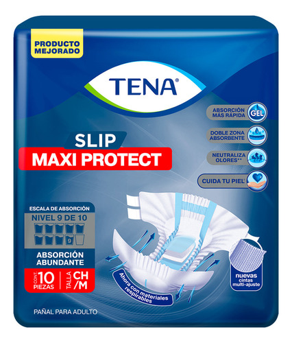 Pañales Para Adultos Tena Slip Maxi Protect 10 Unidades