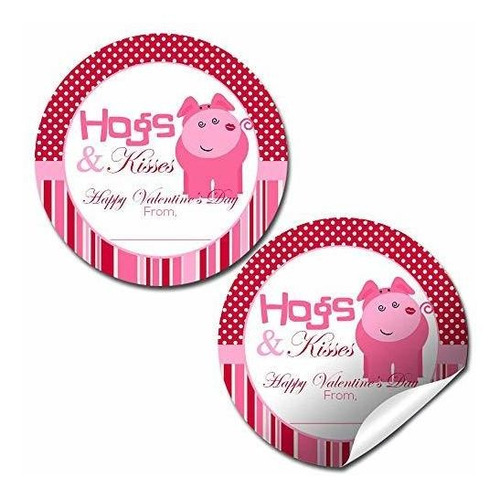 Hogs And Kisses - Etiquetas Adhesivas Para Fiestas De San Va