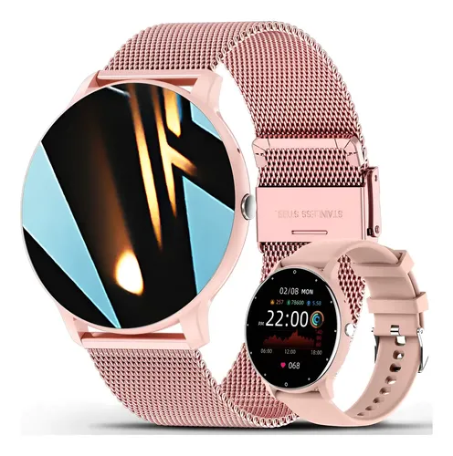 Relogio Smartwatch Feminino Inteligente Esportivo Bluetooth Cinza Mesh