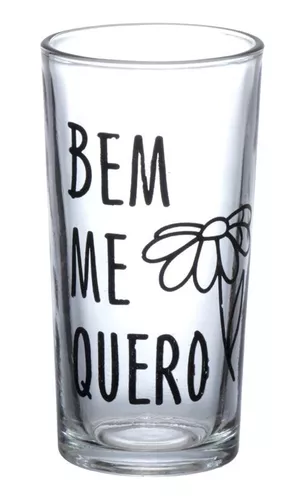 Jogo De 6 Copo De Vidro Para Suco Refri Bem Me Quero 230ml