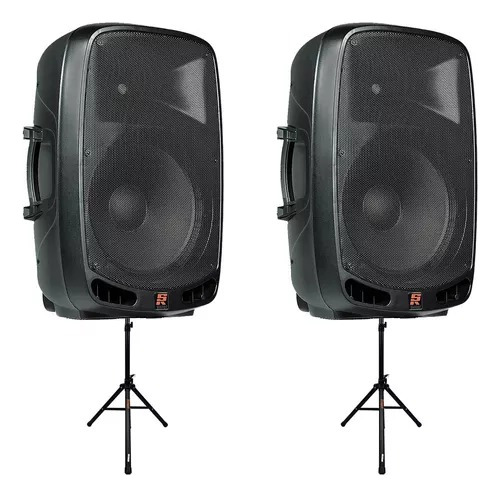 Kit 2 Caixas Ativas Ps 1501 400w Rms Staner Com 2 Tripés
