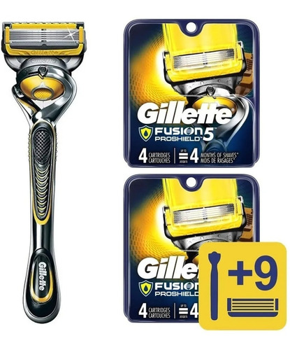 Gillette Fusion Proshield Maquina+9 Cartuchos Envío Gratis 