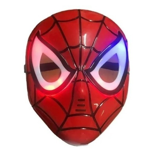 Mascara Spiderman Con Luz Superheroe Personaje Hombre Araña