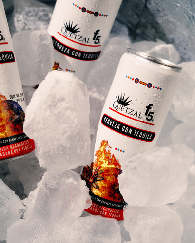 Cerveza Con Tequila Quetzal F5 Lata 355 Ml 4 Pack