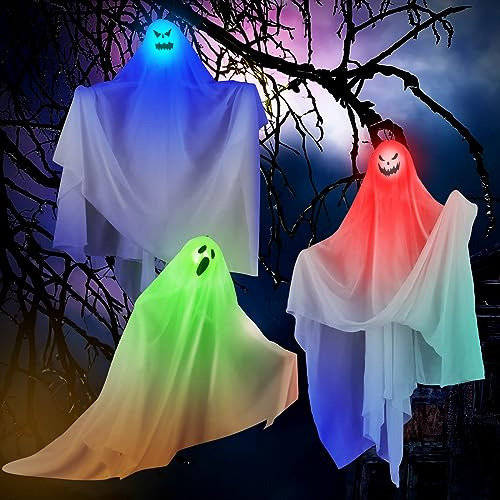 3 Pack De Decoración De Fantasmas De Halloween Luces L...