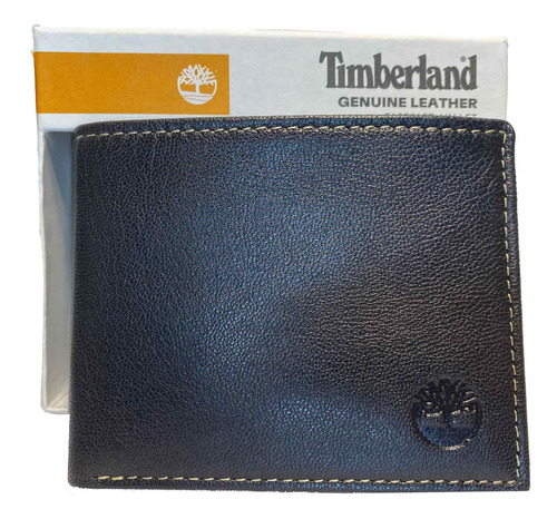 Cartera Timberland Hombre Piel Negra Bifold Original D18