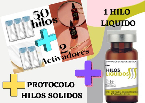 50 Hilos Tensores+ 2 Activadores+protocolo + 1 Hilo Liquido
