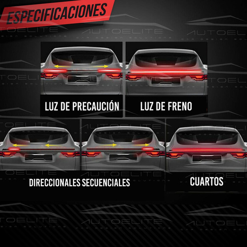 Alerón Spoiler Universal Led 120cm 5 Funciones Secuenciales