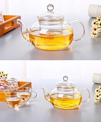 Tetera De Vidrio De 600 Ml Con Infusor, Juego De Tetera De V