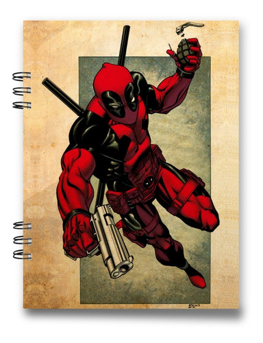 Imagen 3 de 3 de Cuaderno Deadpool 15x20 Cms Media Carta 100 Hojas