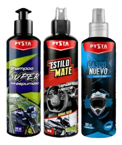 Restaurador De Partes Mate + Shampoo + Lavado En Seco Cascos