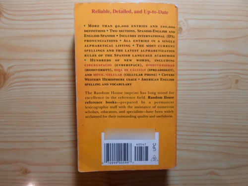 Spanish English Dictionary Second Edition - Random House