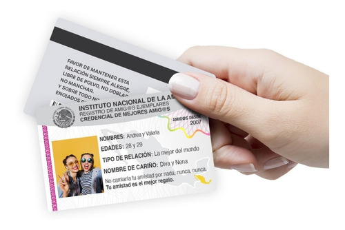 Imagen 1 de 1 de Credenciales Mejores Amigas Amigos Personalizadas De Pvc