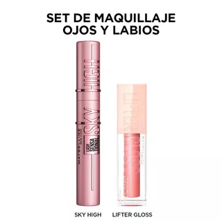 Kit Maquillaje Maybelline: Lifter Gloss + Máscara Sky High