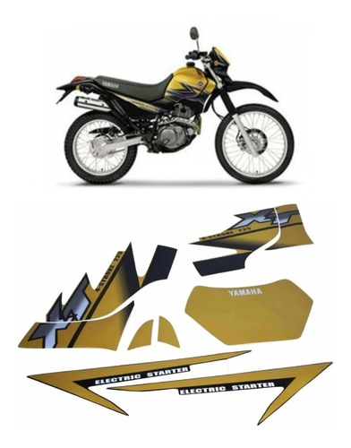 Kit Adesivos Yamaha Xt225 2002 Dourada 00832