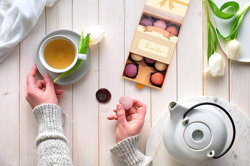 Caja De Regalo De Postre De Trufas Caseras 12 Piezas De Perl