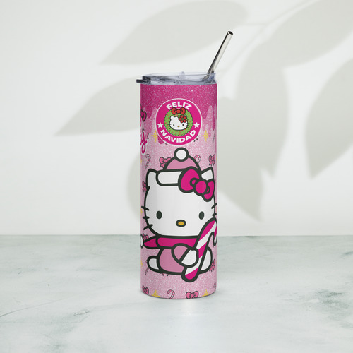 Termo + Mouse Pad De Regalo Hello Kitty Feliz Navidad Md3