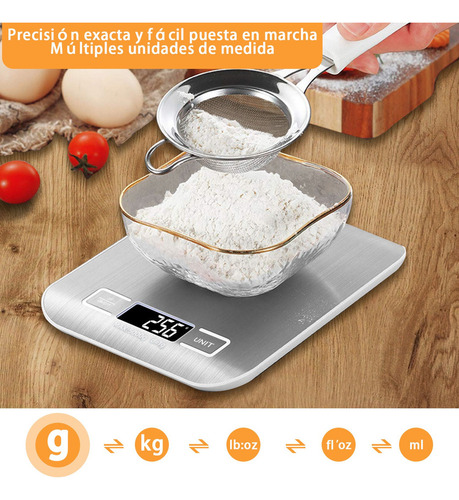 X 5kg Báscula De Cocina Digital Recargable Por Usb