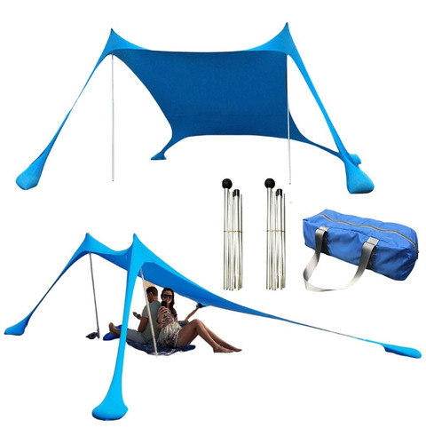 Imagen 3 de 9 de Carpa De Playa Gazebo Toldo Portátil 2 Posiciones Playera