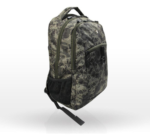 Mochila Swissgear Camo Verde Para Laptop 15 Pulgadas Gwl138 Color Verde oscuro Diseño de la tela Poliéster