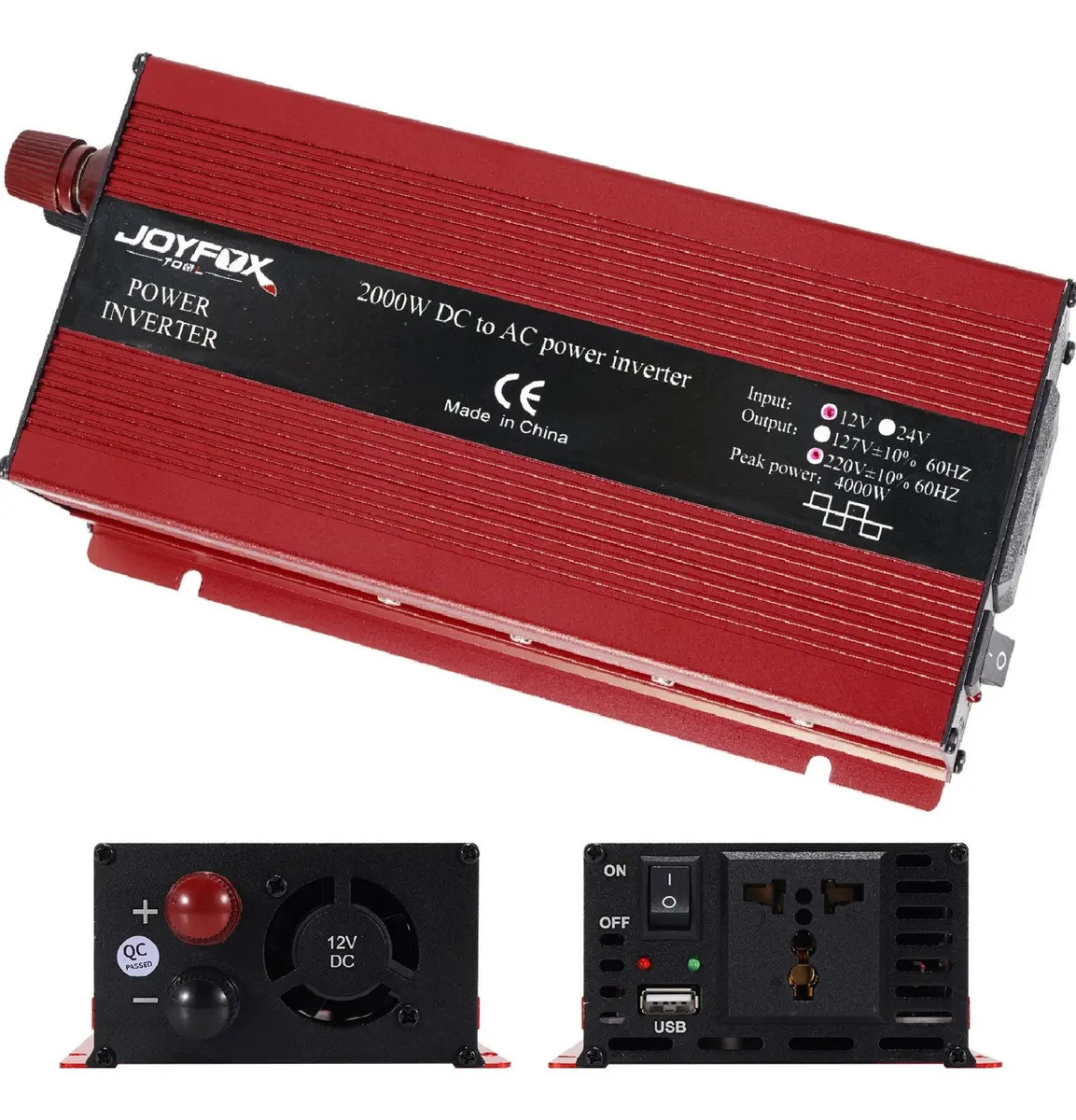 Inversor Energia Onda Senoidal 2000w Pico 4000w 12v Para 220v 60hz Conversor Transformador Tensão Joyfox