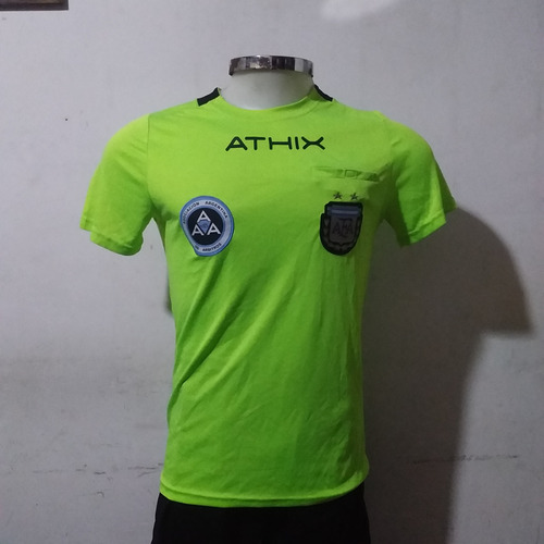 Camiseta De Arbitro Aaa Athix Original Legitima Verde Fluo