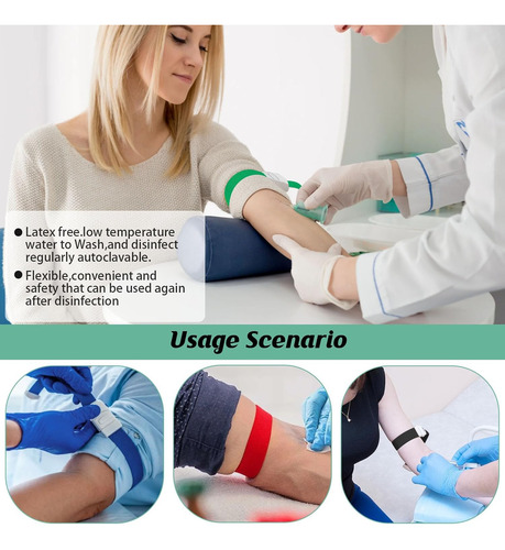 6pcs Torniquete Con Ligadura Para Toma De Muestra Elastico