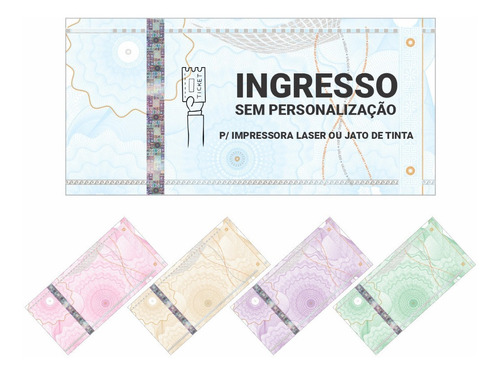 4000 Ingressos De Segurança Papel Moeda 100x50mm 12 P/ Folha