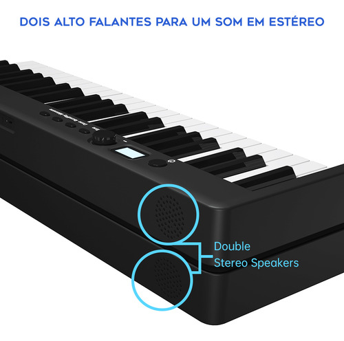 Amw Pd1 Black Piano Digital Dobrável 88 Teclas Com 128 Timbres Saída Usb Midi E Acessórios Inclusos