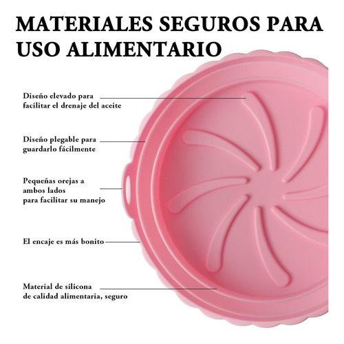 2 Piezas Silicona Freidora De Aire 20cm Bandeja Reutilizable