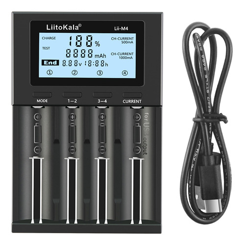 Cargador Liitokala Lithium Lithium Smart Con Batería Lii-m4
