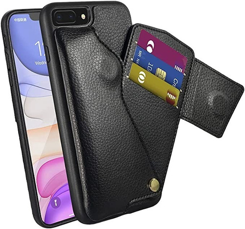 Funda Tipo Cartera P/ iPhone 7 / 8 / Se2 , 4.7, Color Negro