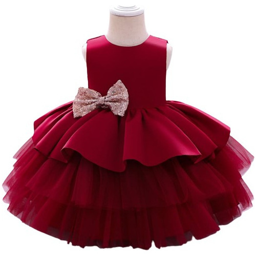 Vestido De Niña Fiesta Elegante Celeste Azul Rosado Rojo 
