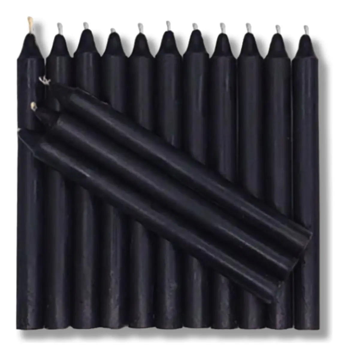 Vela Palito Preta 1kg 30 Unidades - 18cm Parafina Pura Cor Preto Fragrância Sem Vela Palito Preta Parafina