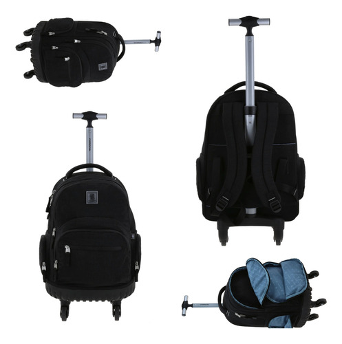 Kit Escolar Juvenil Chenson Original Con Ruedas Para Niño Negro 1