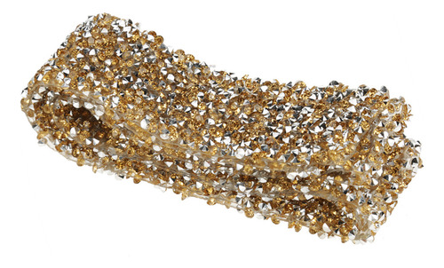 Rollo De Malla De Cinta Amarilla Con Diamantes De Imitación