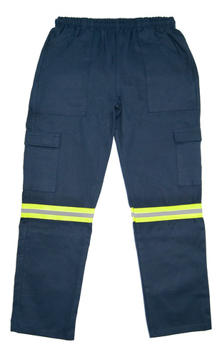 Pantalón Cargo Náutico Azul Con Reflectivo Ropa De Trabajo