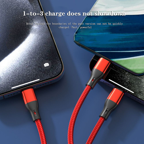 Zy Cable De Carga Rápida Con Cargador Usb Múltiple 3 En 1