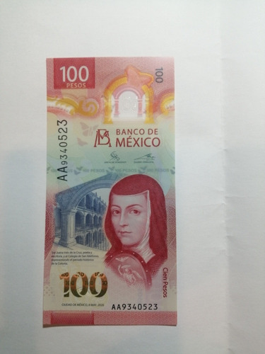 Billete De 100 Pesos Serie Aa/aa9340523  Nuevo De Colección 